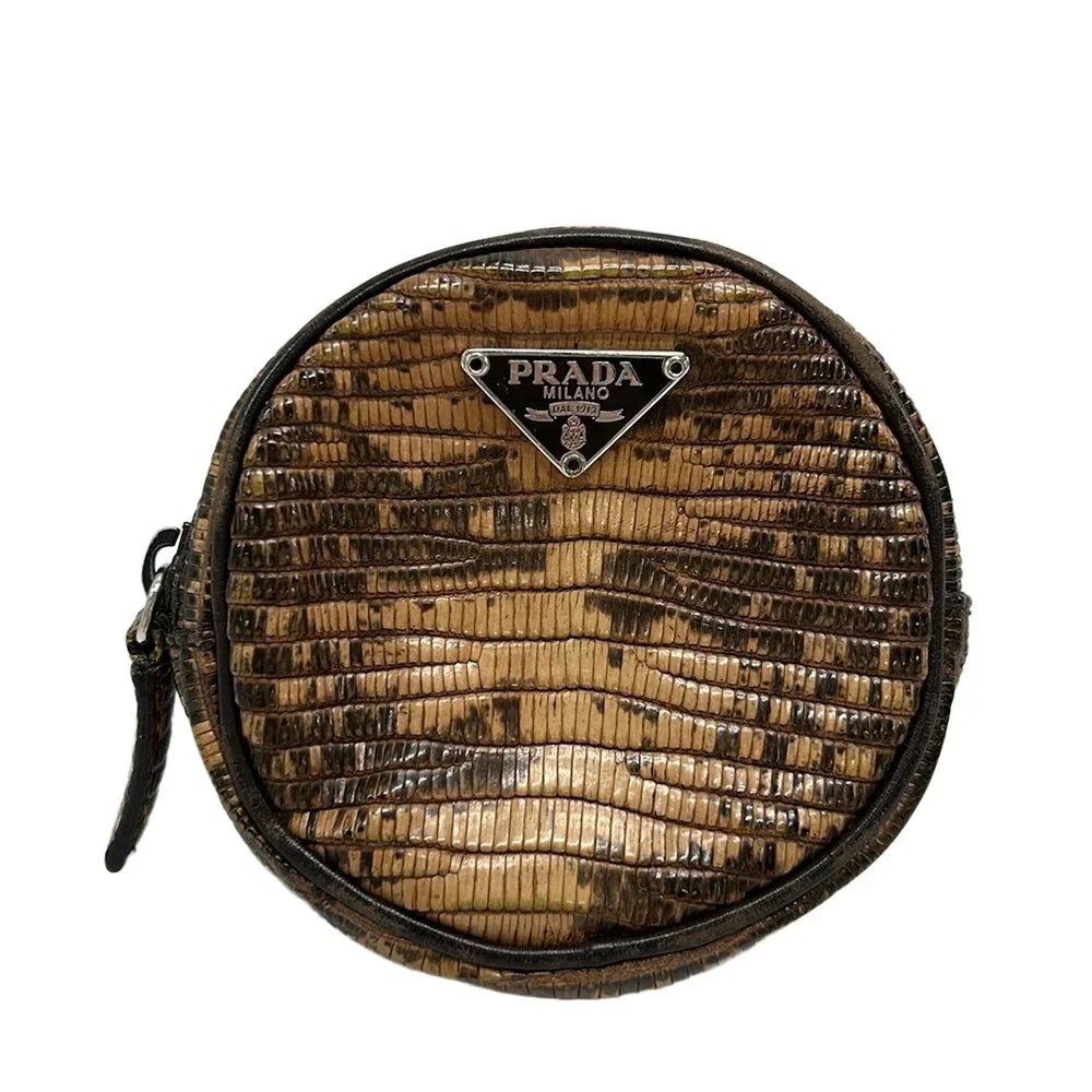 Prada Coin Case Brown Dark Brown